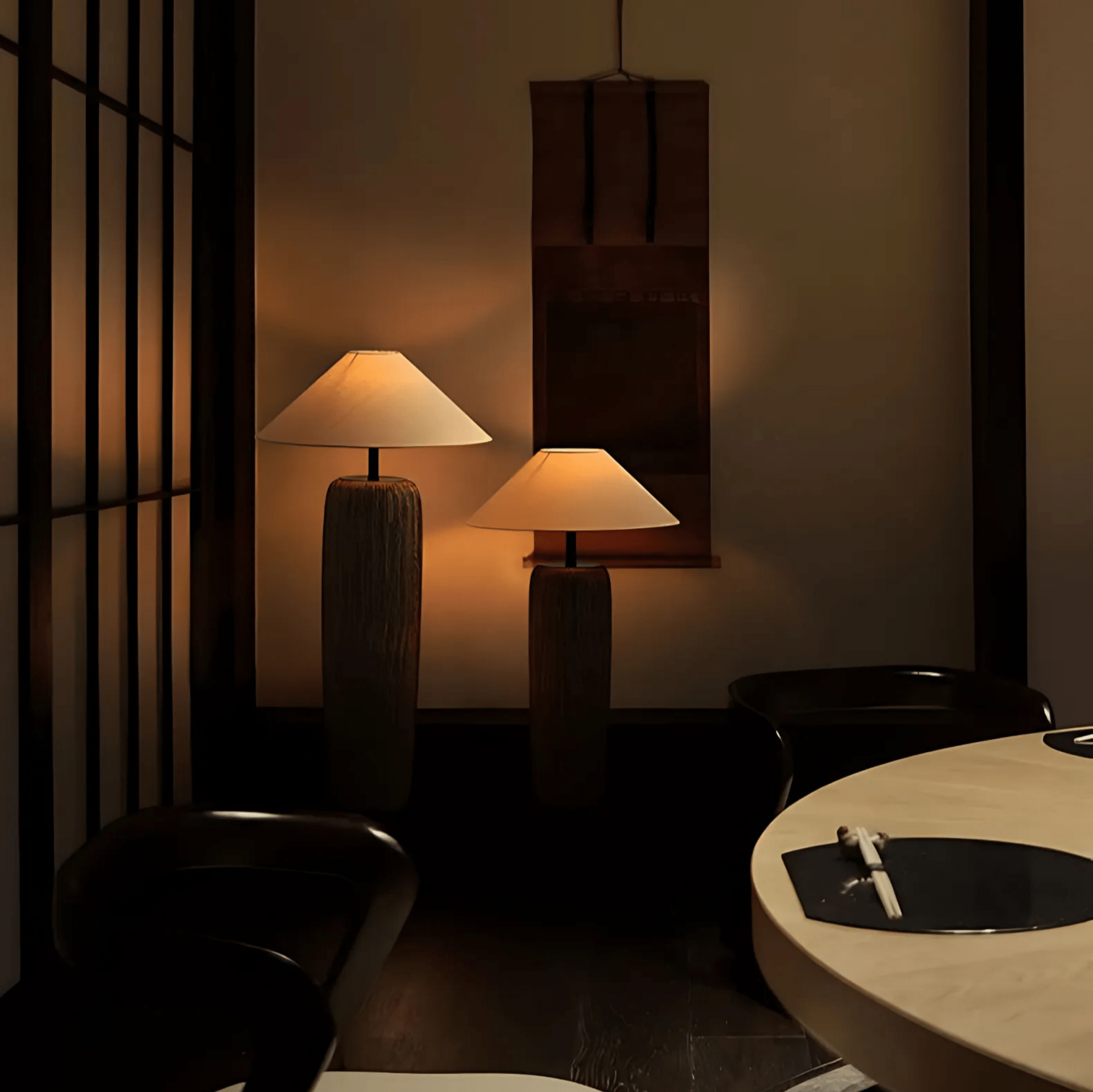 DuskAura | Elegant Modern Clay Fabric Floor Lamp for Living Room 2