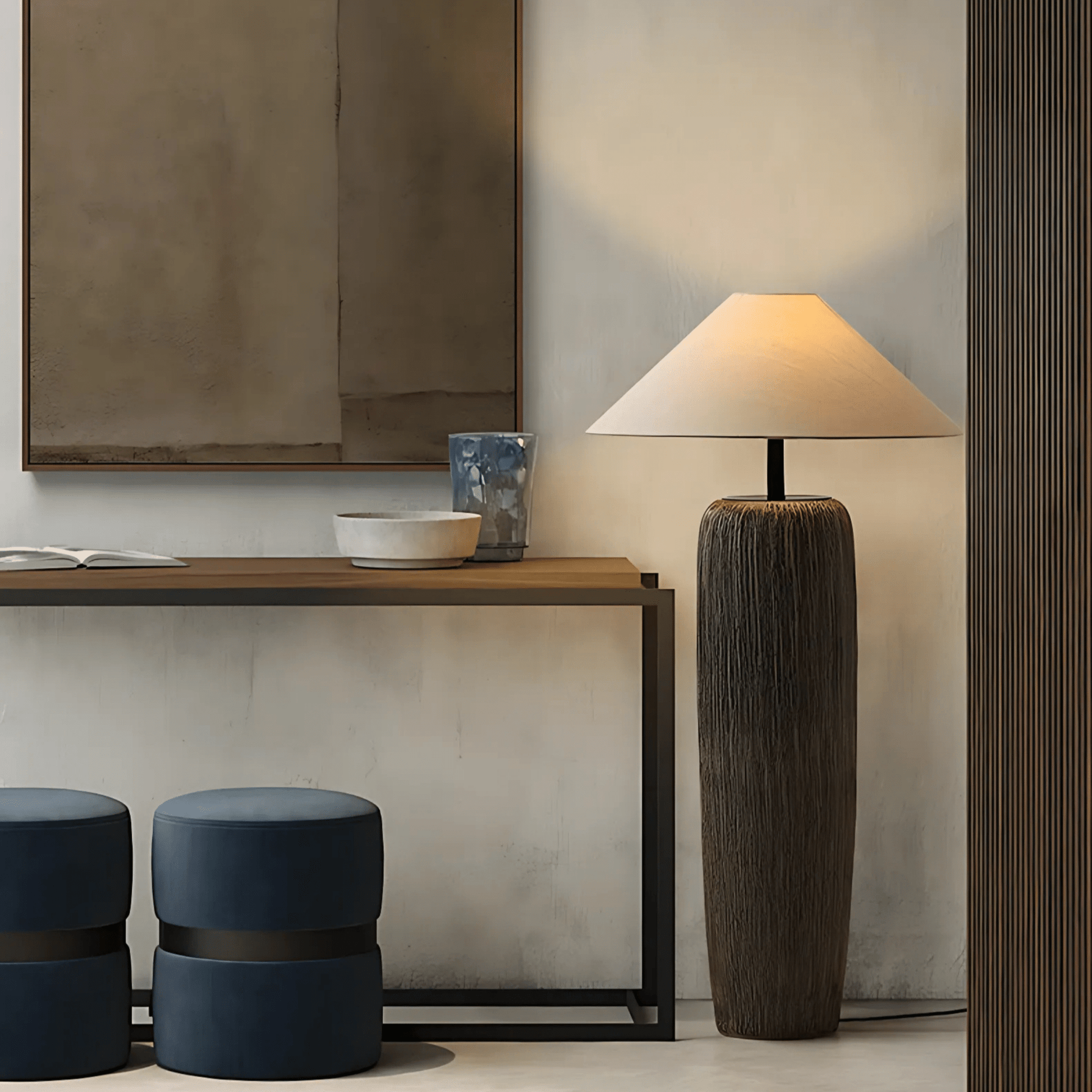 DuskAura | Elegant Modern Clay Fabric Floor Lamp for Living Room 7