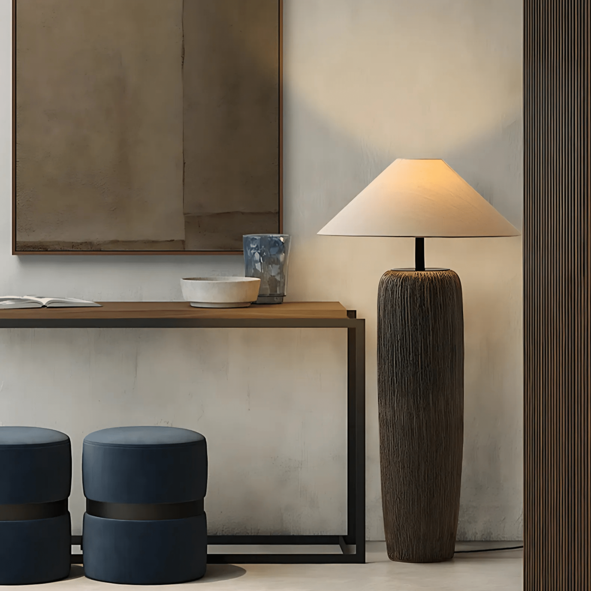 DuskAura | Elegant Modern Clay Fabric Floor Lamp for Living Room 7