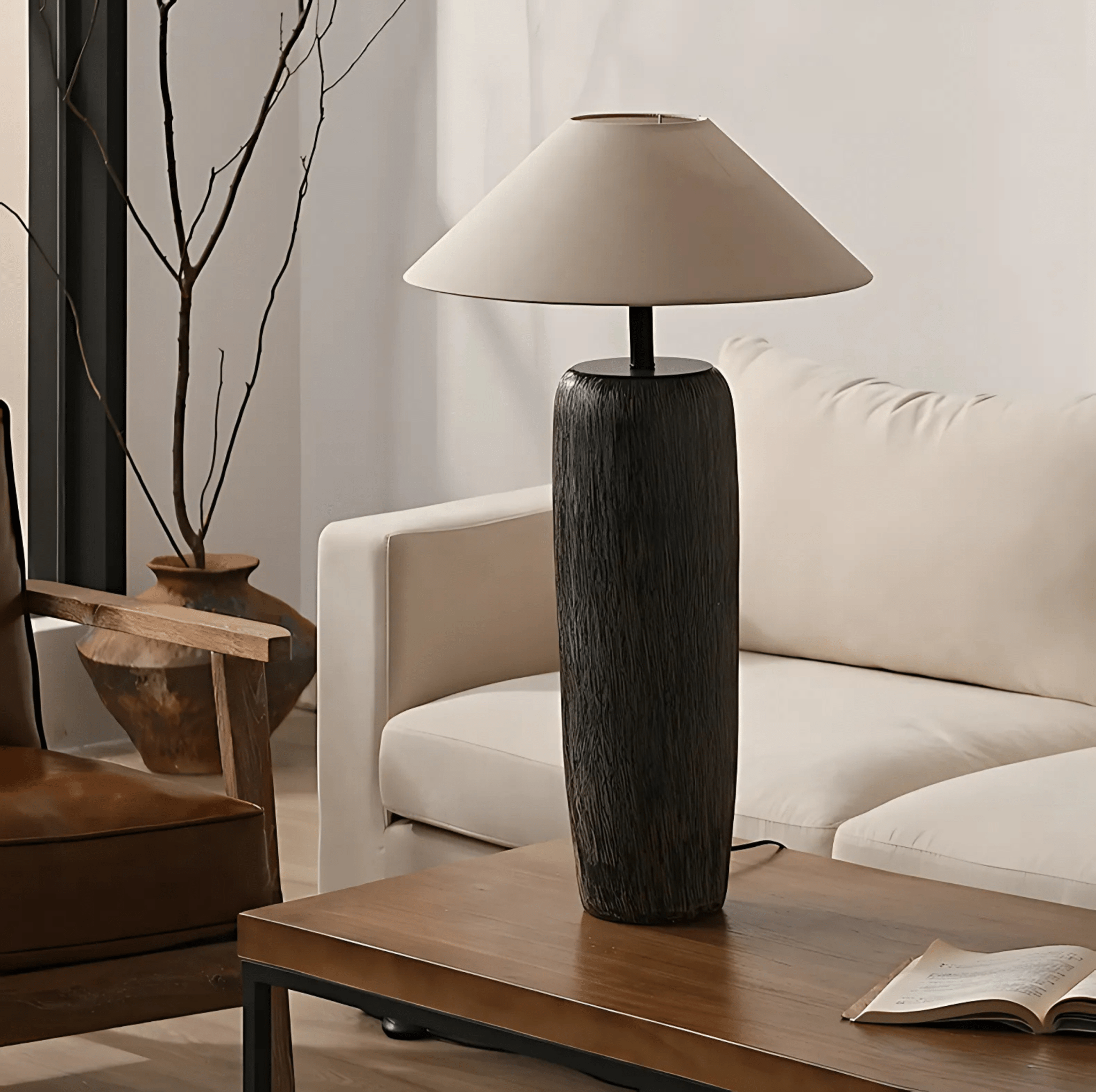 DuskAura | Elegant Modern Clay Fabric Floor Lamp for Living Room 8