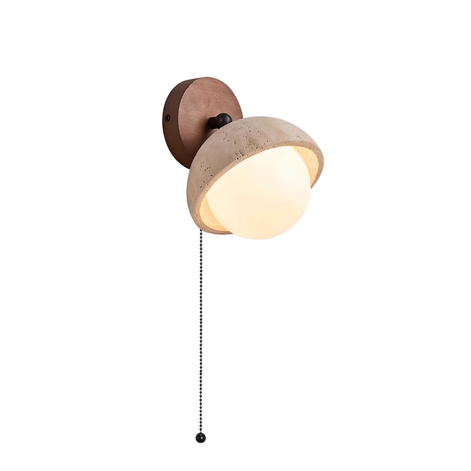 Freyza | Applique murale en bois et travertin – Lampe murale moderne pour chambre et couloir