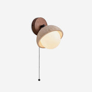 Freyza | Applique murale en bois et travertin – Lampe murale moderne pour chambre et couloir