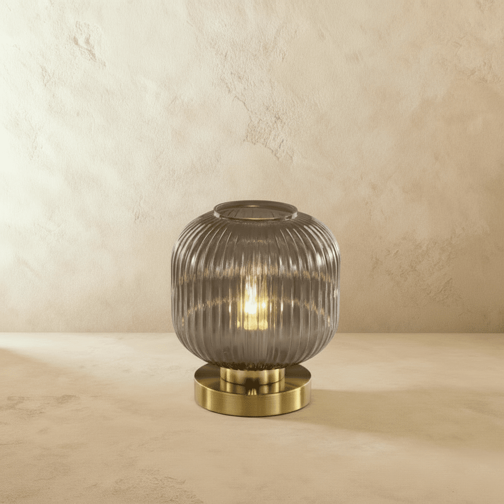 Eclat | Modern Ribbed Glass Table Lamp for Elegant Bedside Lighting 1