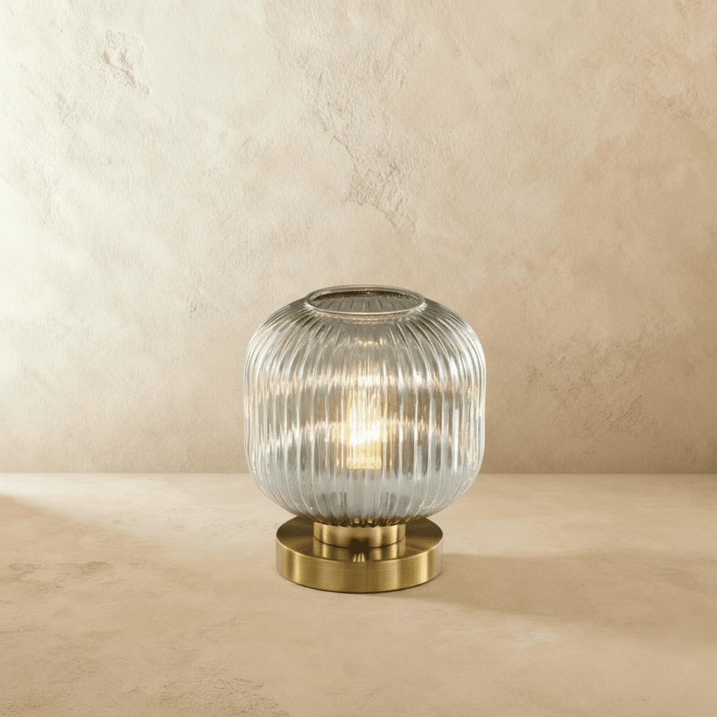 Eclat | Modern Ribbed Glass Table Lamp for Elegant Bedside Lighting 2