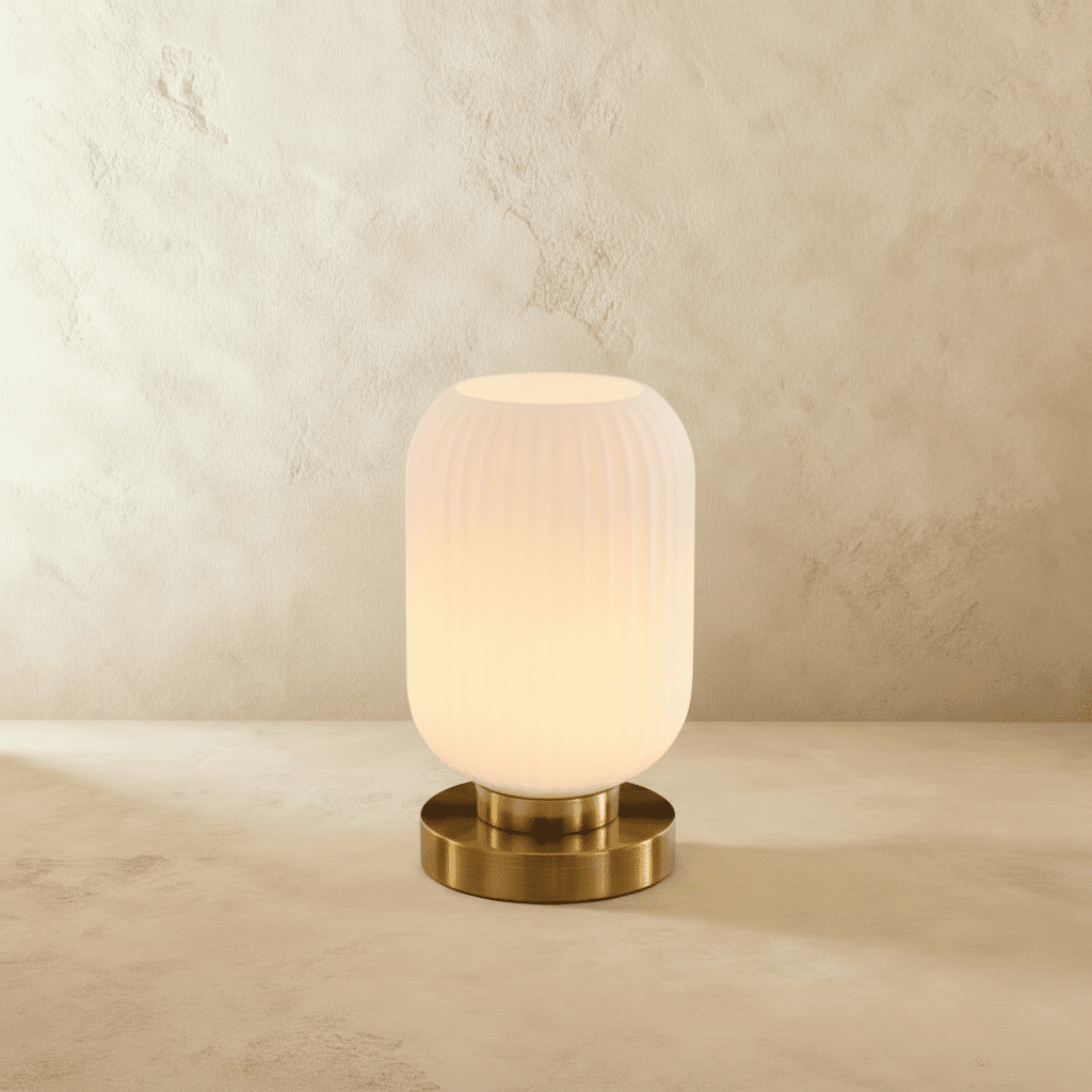 Eclat | Modern Ribbed Glass Table Lamp for Elegant Bedside Lighting 4