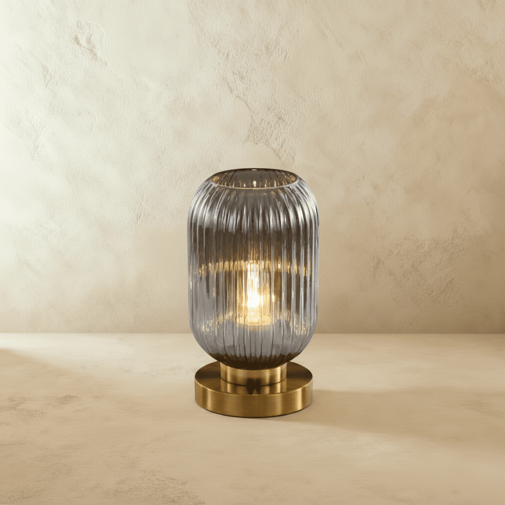 Eclat | Modern Ribbed Glass Table Lamp for Elegant Bedside Lighting 5