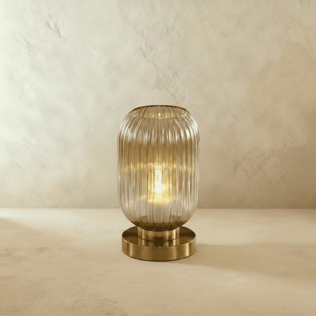 Eclat | Modern Ribbed Glass Table Lamp for Elegant Bedside Lighting 6