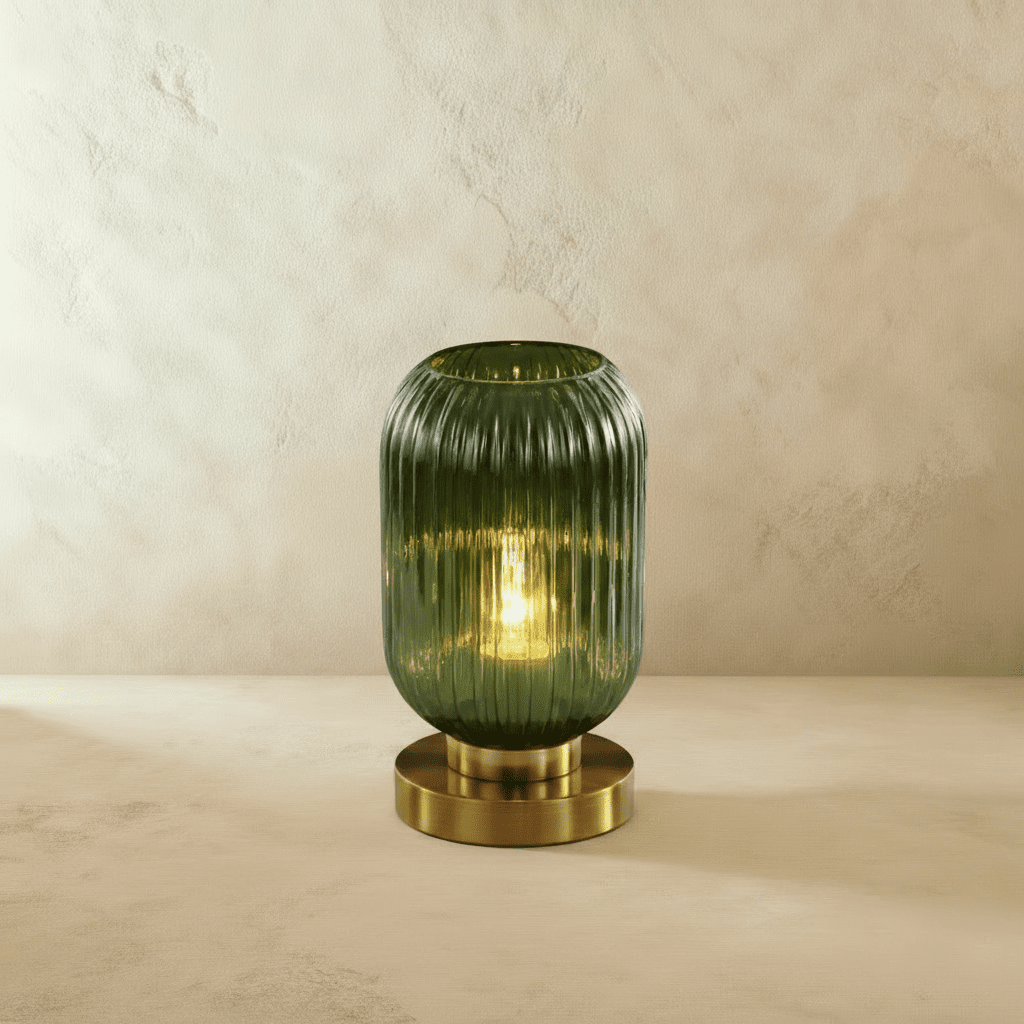 Eclat | Modern Ribbed Glass Table Lamp for Elegant Bedside Lighting 7