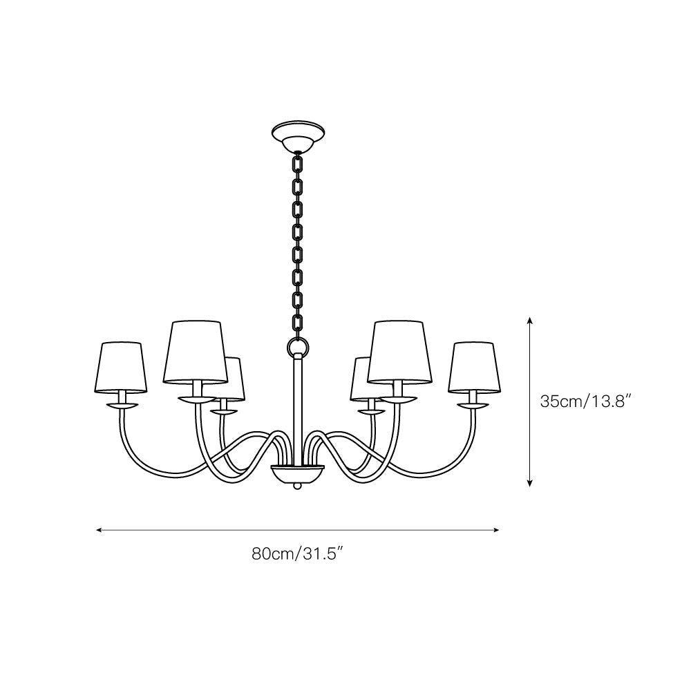 Freyza | Amble Vintage Industrial Brass Fabric Chandelier – Industrial Dining Room Living Room