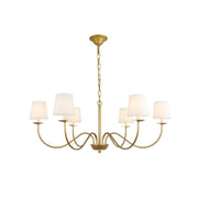 Freyza | Amble Vintage Industrial Brass Fabric Chandelier – Industrial Dining Room Living Room