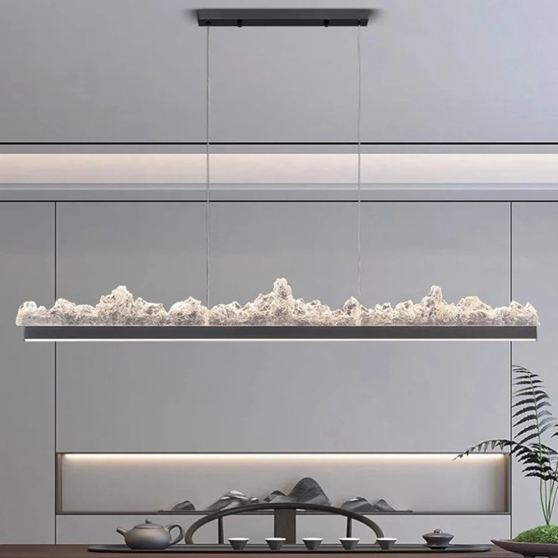 Freyza - Modern Black Adjustable LED Dining Room Chandelier