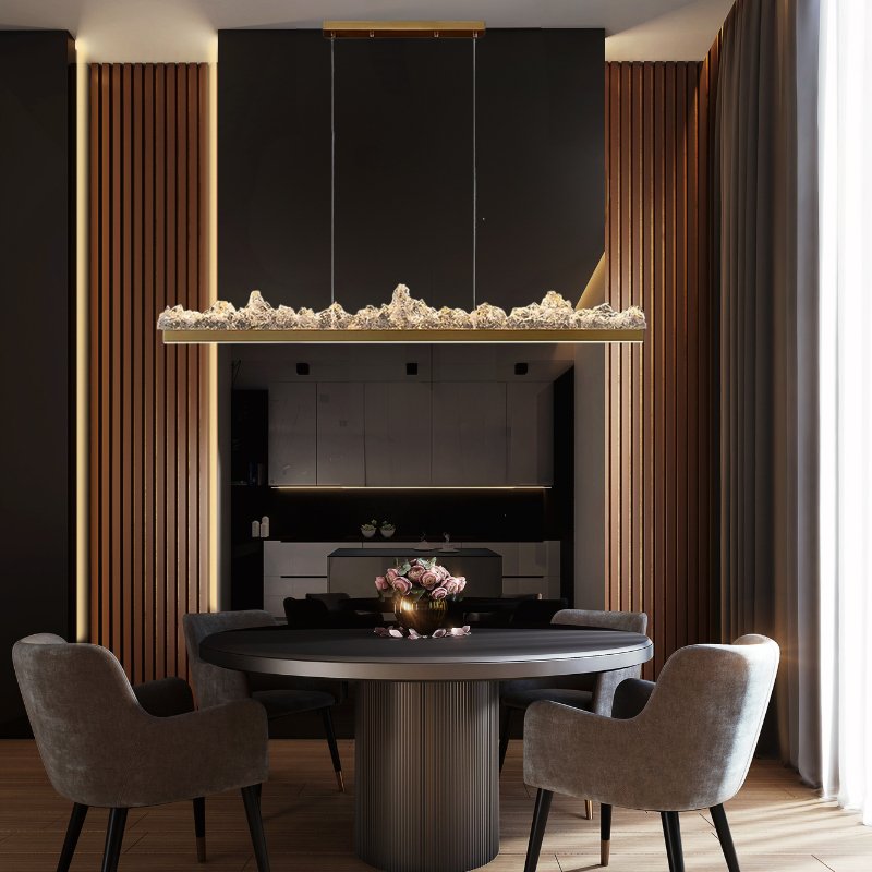 Freyza - Modern Black Adjustable LED Dining Room Chandelier