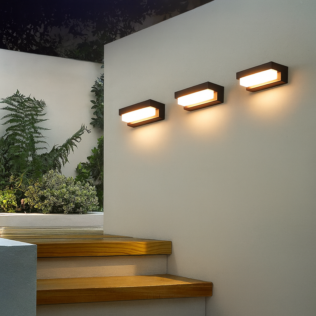 Freyza - EcoLuxe | Modern Minimalist Solar-Powered Outdoor Wall Light