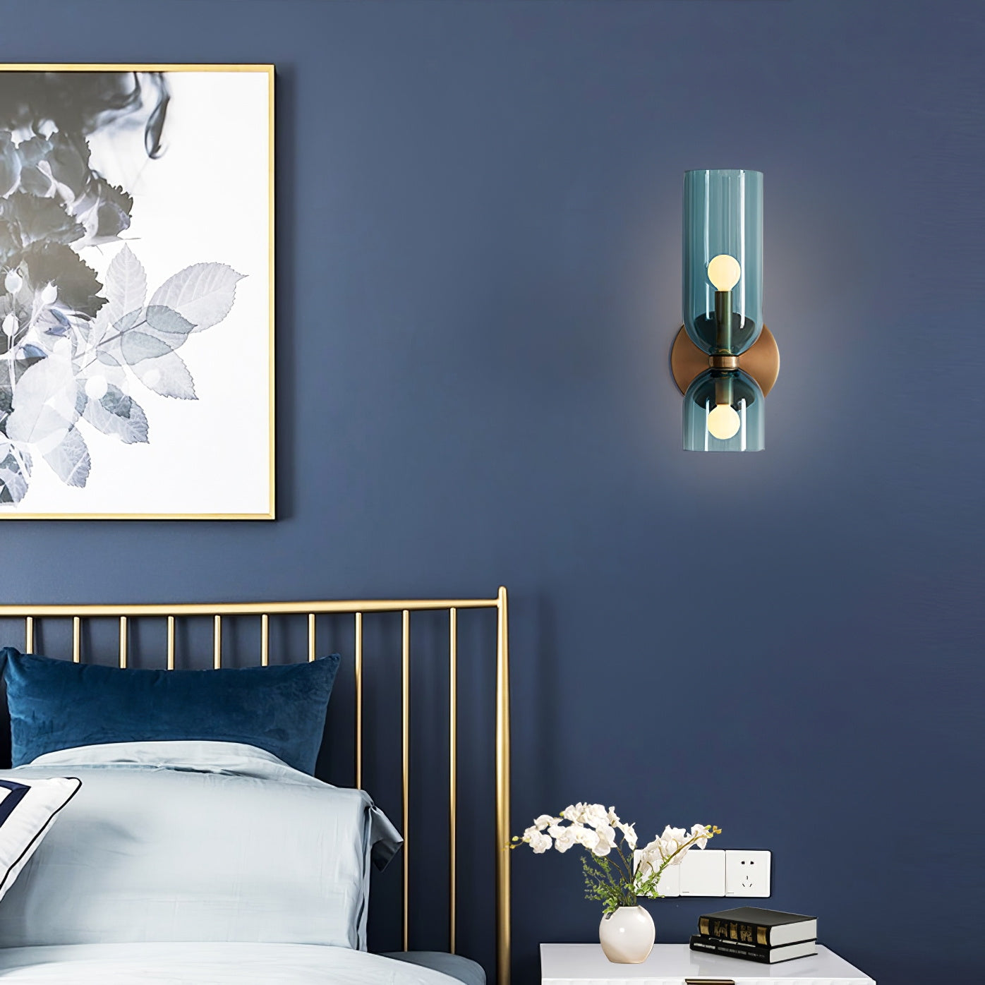 Freyza | Chime Brass Glass Brass Glass Wall Light – Bedroom Hallway