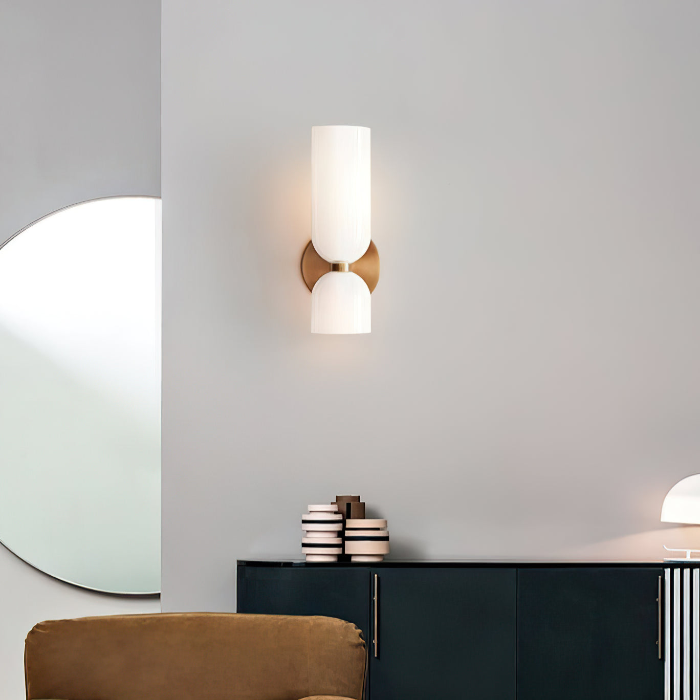 Freyza | Chime Brass Glass Brass Glass Wall Light – Bedroom Hallway