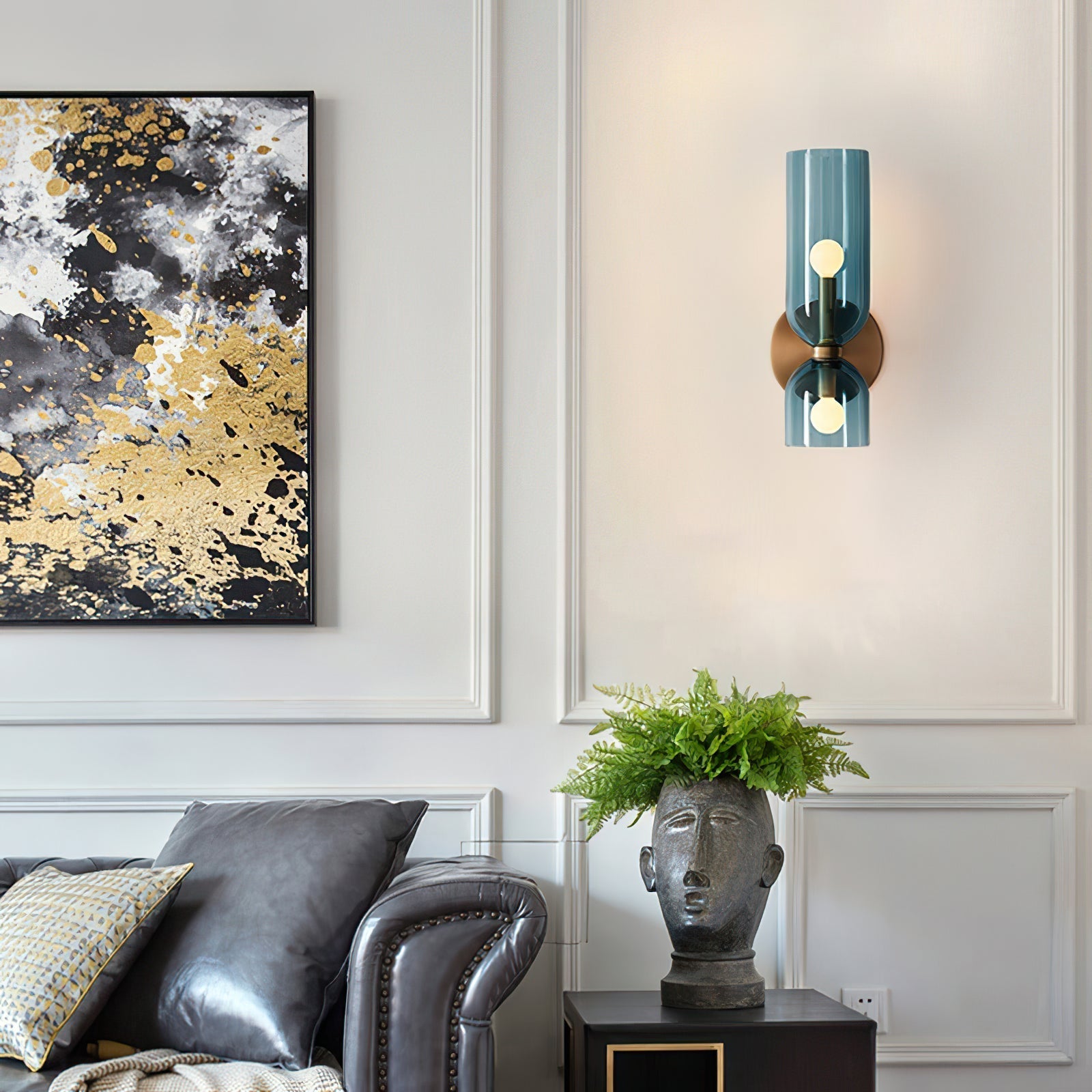 Freyza | Chime Brass Glass Brass Glass Wall Light – Bedroom Hallway