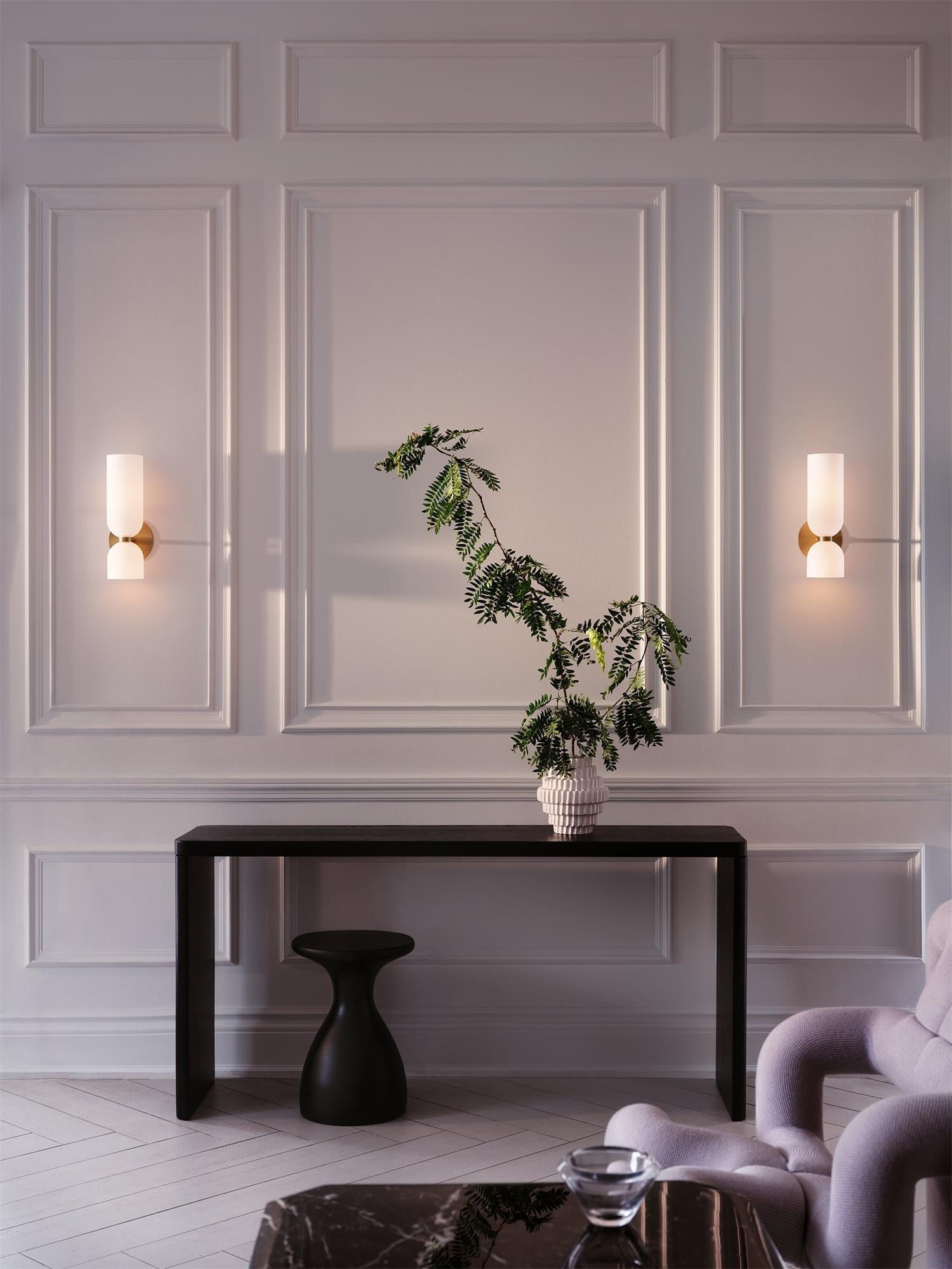 Freyza | Chime Brass Glass Brass Glass Wall Light – Bedroom Hallway