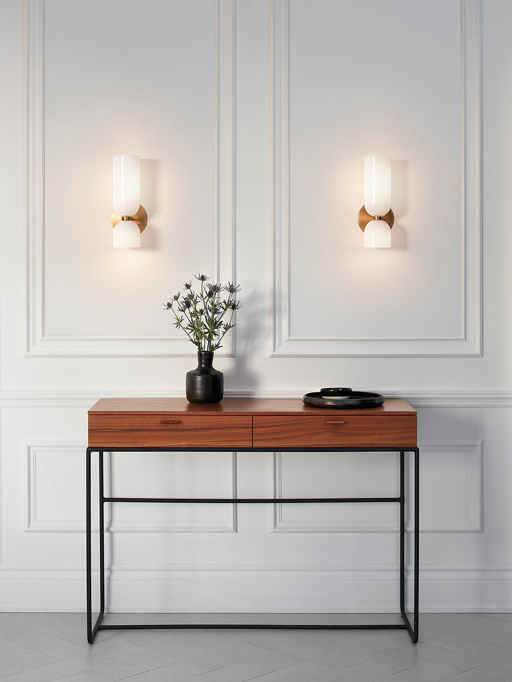 Freyza | Chime Brass Glass Brass Glass Wall Light – Bedroom Hallway
