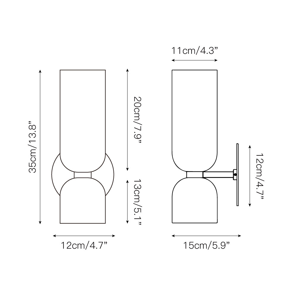Freyza | Chime Brass Glass Brass Glass Wall Light – Bedroom Hallway