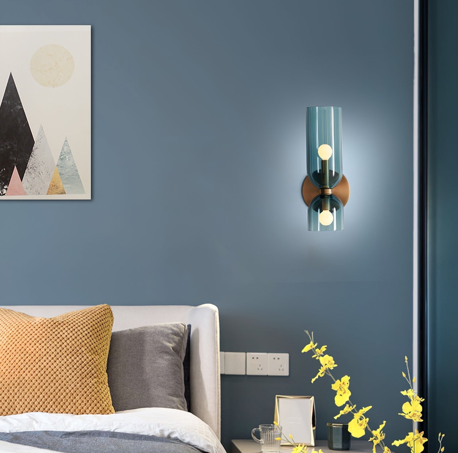Freyza | Chime Brass Glass Brass Glass Wall Light – Bedroom Hallway