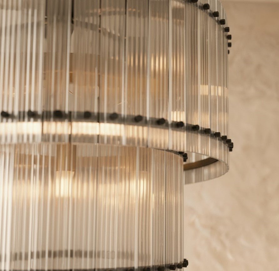 Freyza - Eikon | Elegant Hand-Raked Glass 2-Tier Chandelier