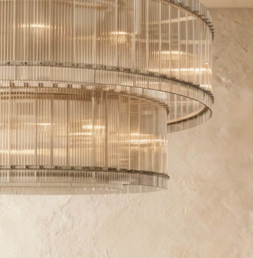 Freyza - Eikon | Elegant Hand-Raked Glass 2-Tier Chandelier