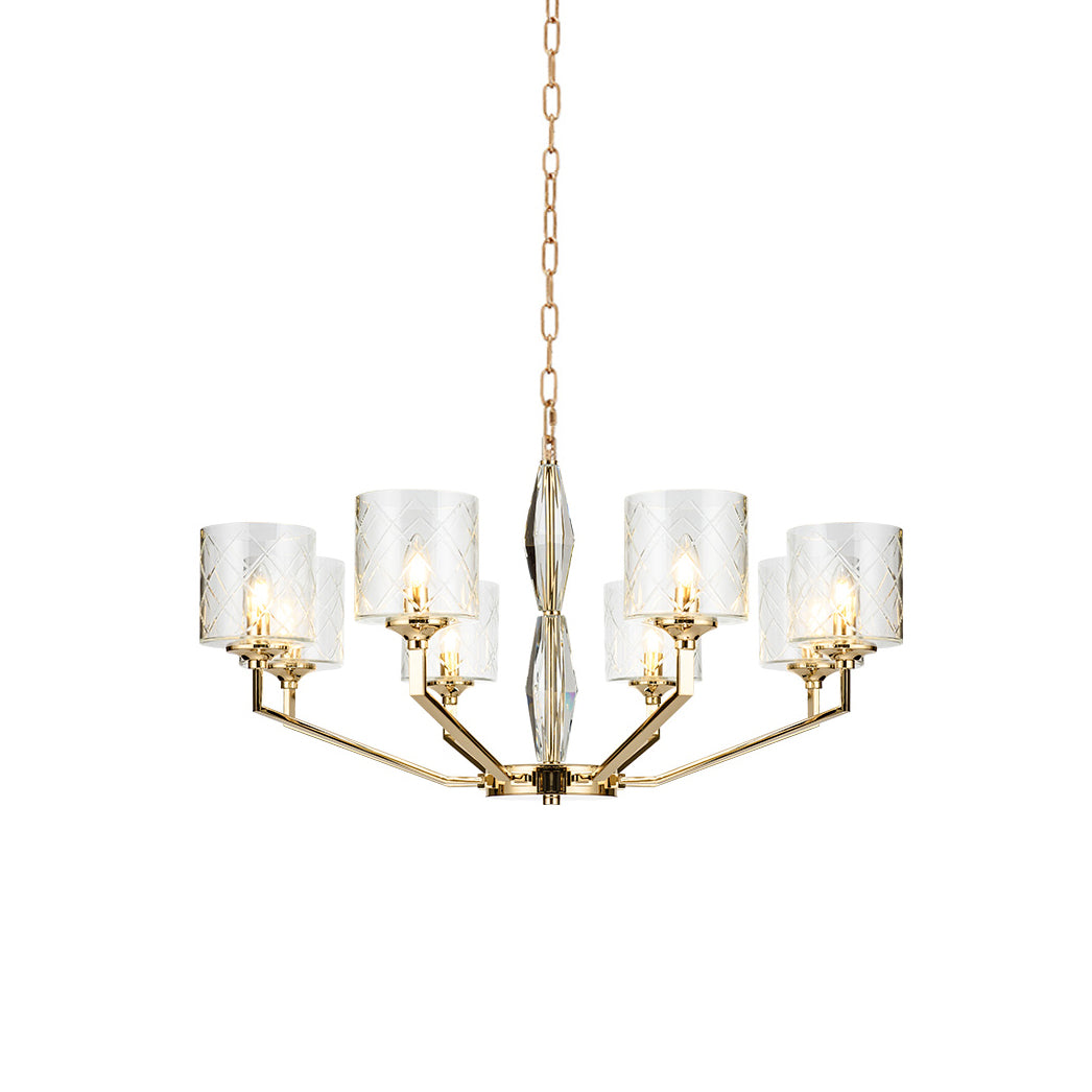 Freyza | Lustre postmoderne de luxe en laiton et verre Dew – Salle à manger et salon modernes