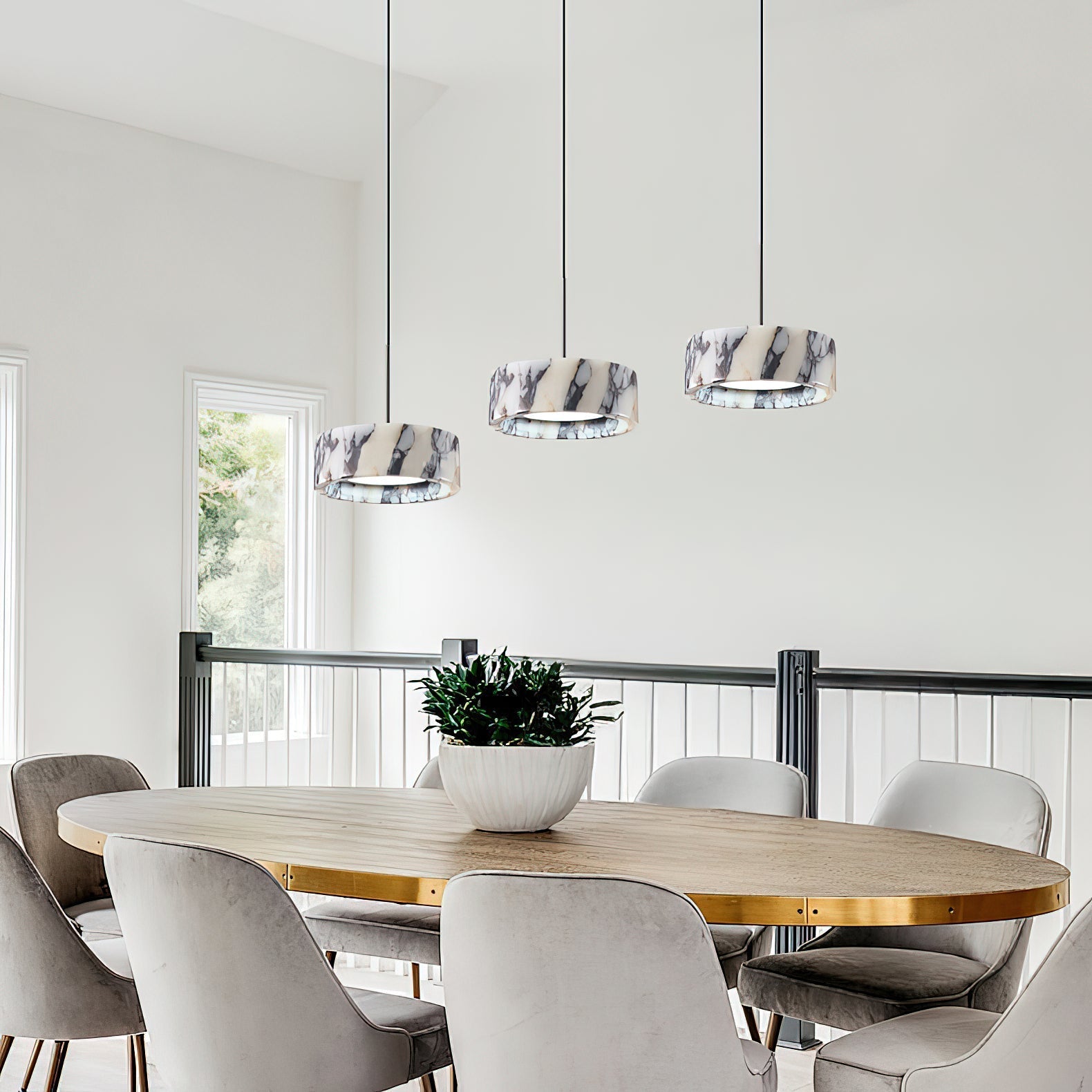 Freyza | Glide Marble Pendant Marble Pendant Light – Kitchen Dining Room