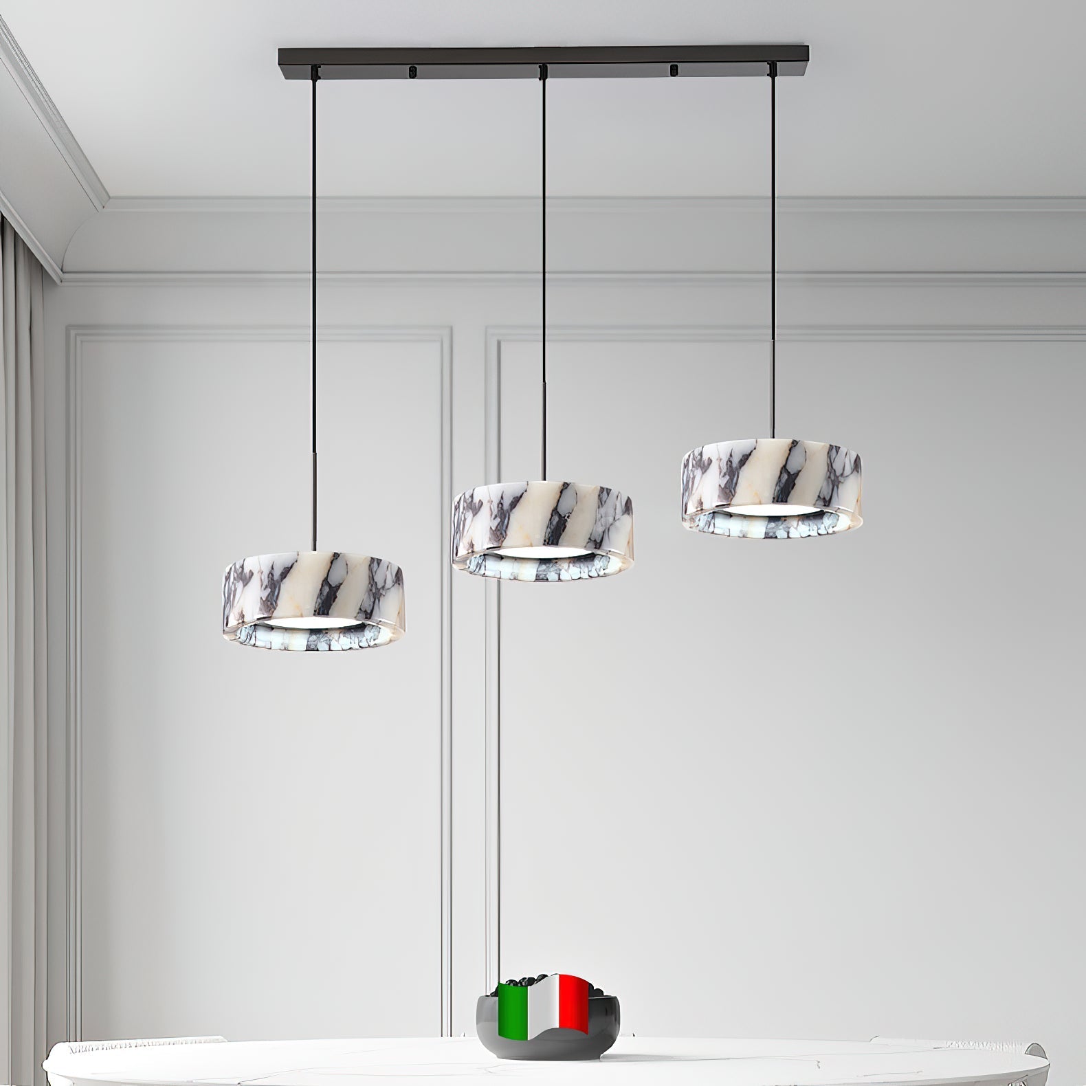 Freyza | Glide Marble Pendant Marble Pendant Light – Kitchen Dining Room
