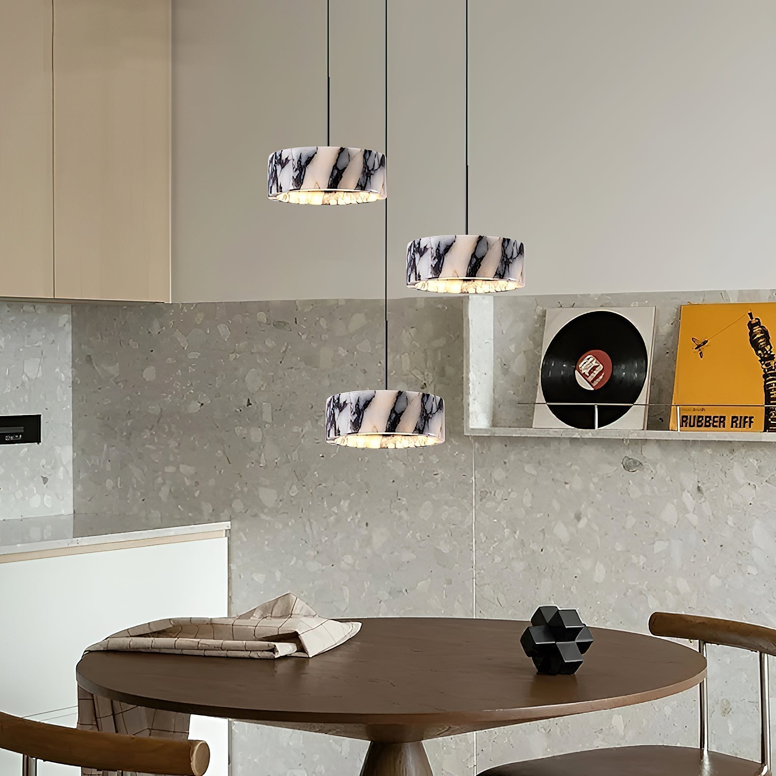 Freyza | Glide Marble Pendant Marble Pendant Light – Kitchen Dining Room