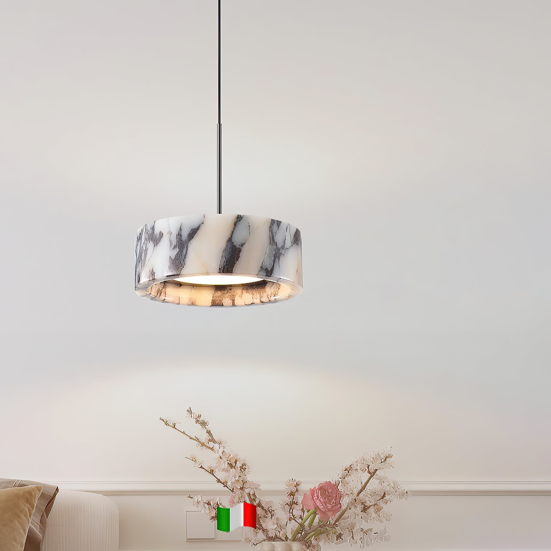 Freyza | Glide Marble Pendant Marble Pendant Light – Kitchen Dining Room
