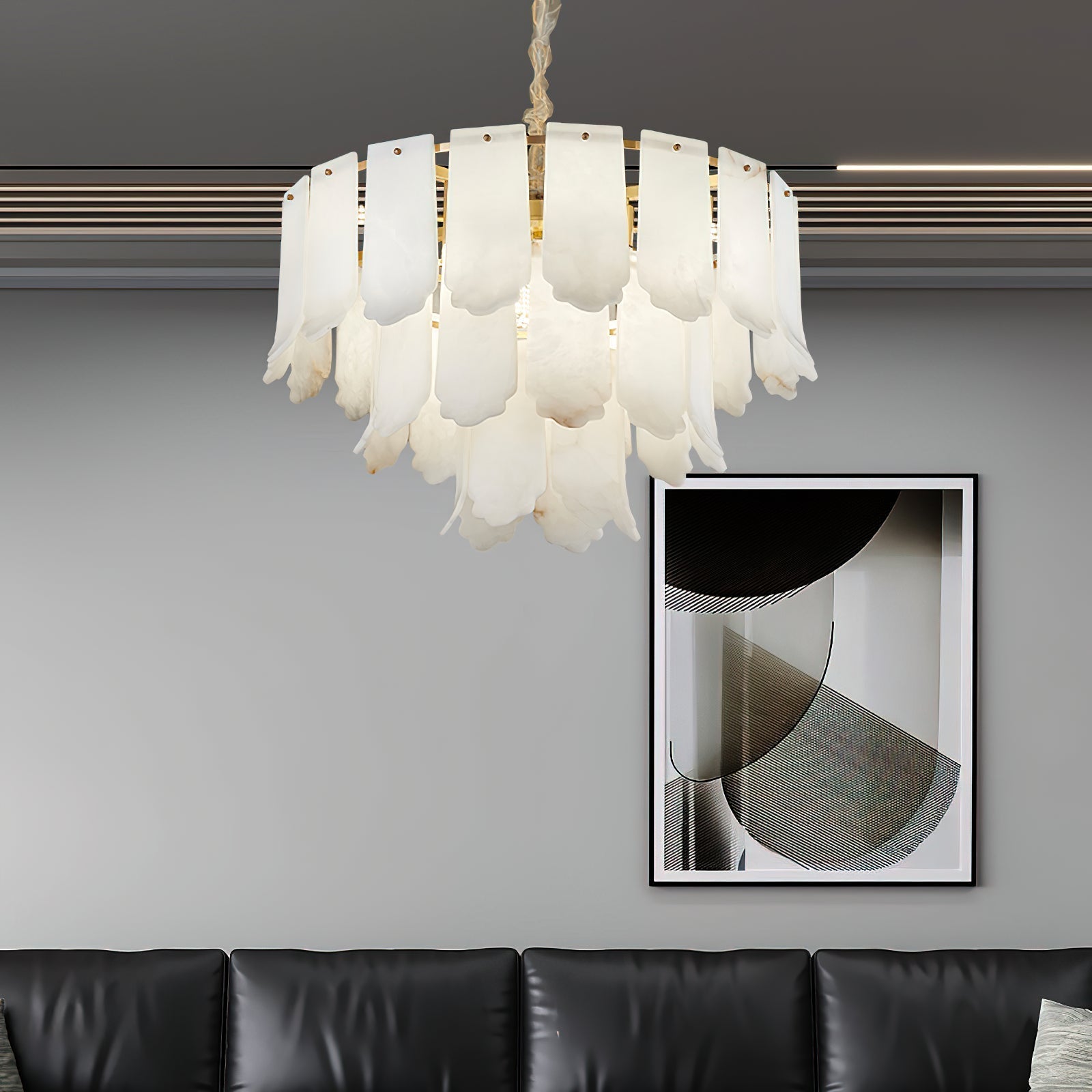 Freyza | Hue Postmodern Luxury Brass Chandelier – Modern Dining Room Living Room