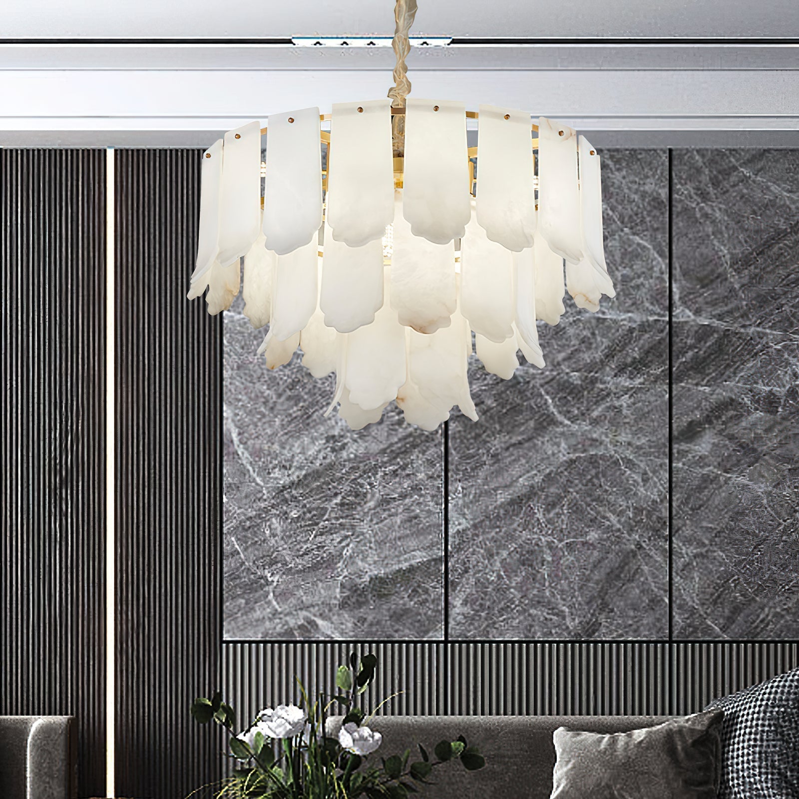 Freyza | Hue Postmodern Luxury Brass Chandelier – Modern Dining Room Living Room