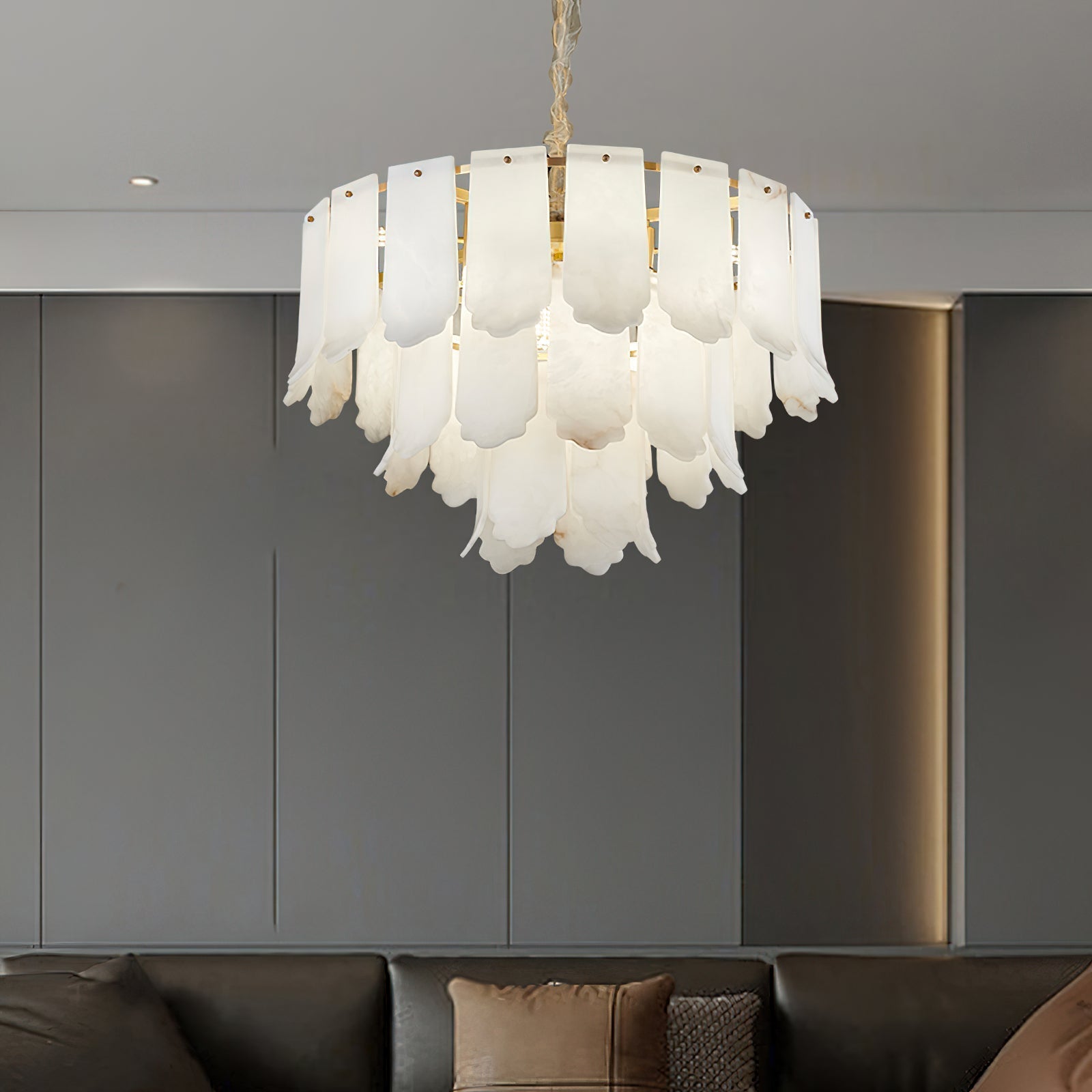 Freyza | Hue Postmodern Luxury Brass Chandelier – Modern Dining Room Living Room