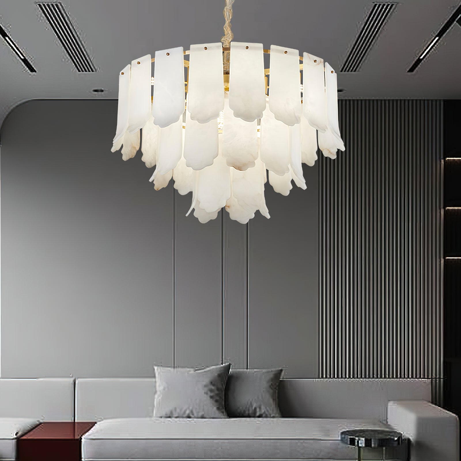 Freyza | Hue Postmodern Luxury Brass Chandelier – Modern Dining Room Living Room
