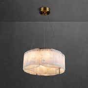 Freyza - Elegant Alabaster Chandelier Light with Brass Accents | Modern Design for Dining Room Decor
