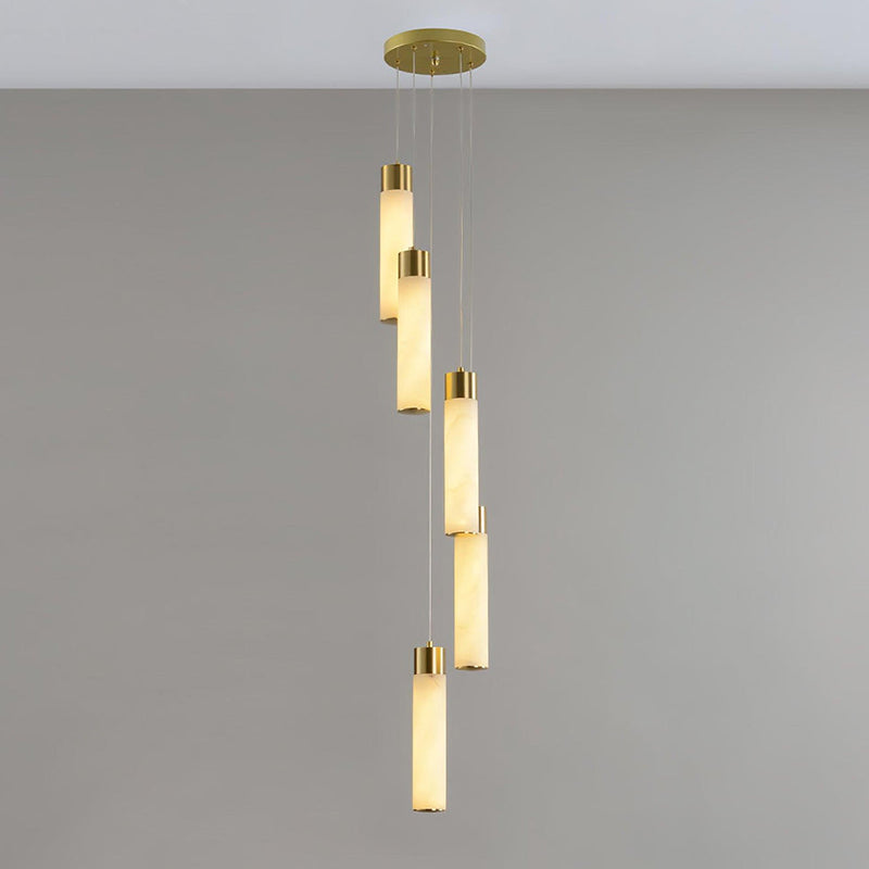 Freyza - Elegant Alabaster Chandelier Light with Integrated LED | Modern Design for Dining Room Ambiance