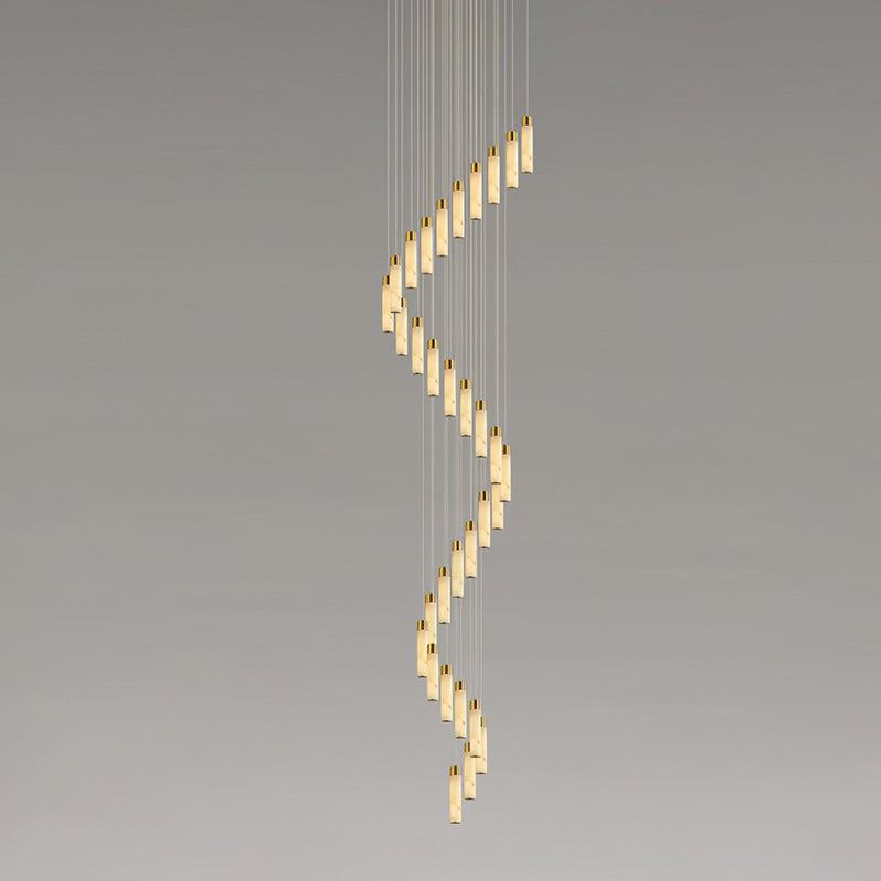 Freyza - Elegant Alabaster Chandelier Light with Integrated LED | Modern Design for Dining Room Ambiance