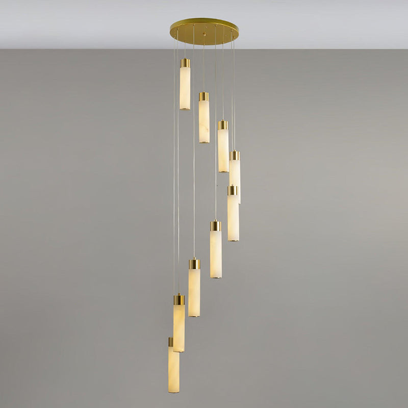 Freyza - Elegant Alabaster Chandelier Light with Integrated LED | Modern Design for Dining Room Ambiance