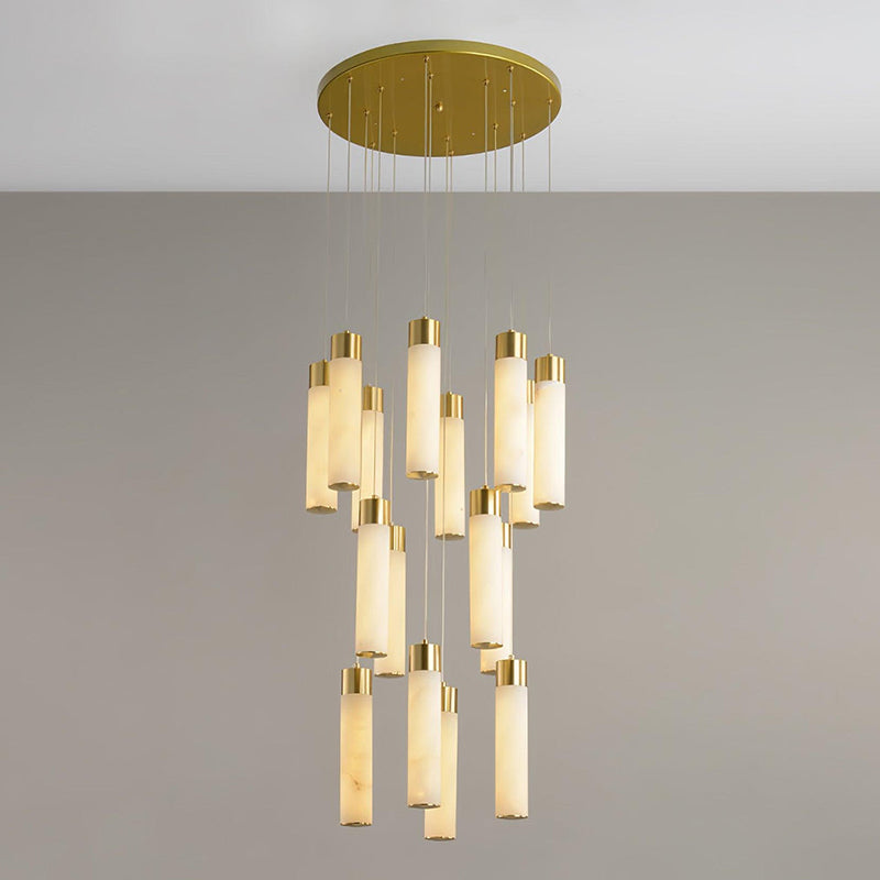 Freyza - Elegant Alabaster Chandelier Light with Integrated LED | Modern Design for Dining Room Ambiance