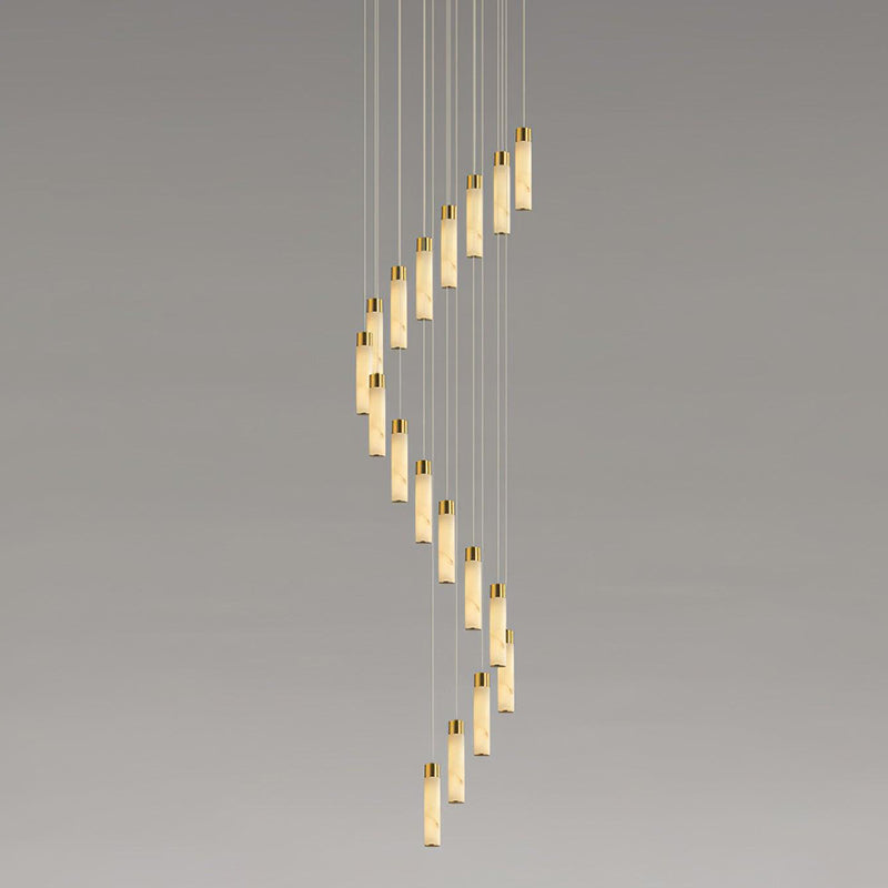 Freyza - Elegant Alabaster Chandelier Light with Integrated LED | Modern Design for Dining Room Ambiance