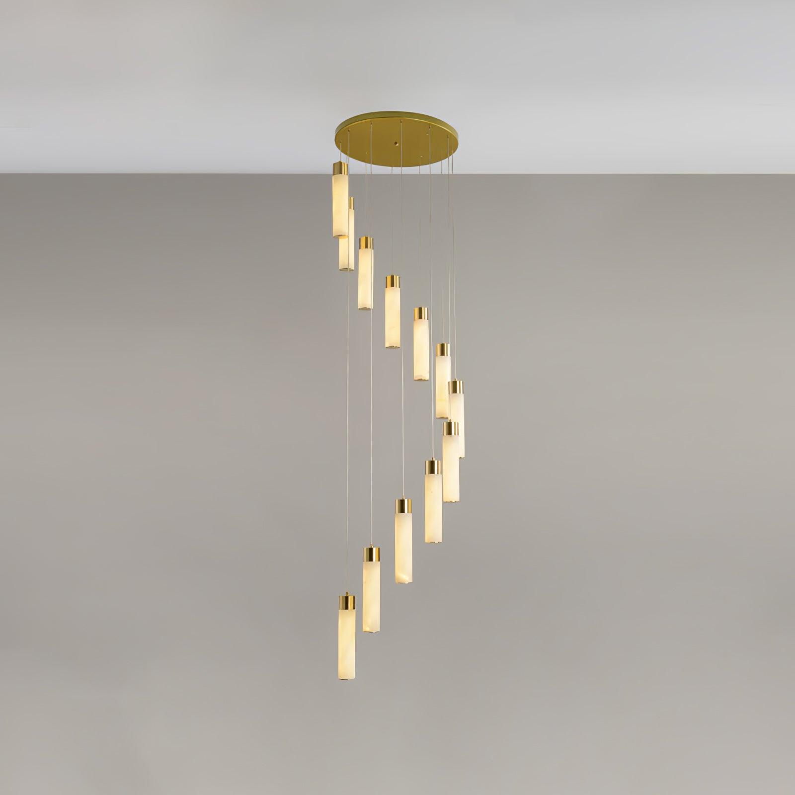 Freyza - Elegant Alabaster Chandelier Light with Integrated LED | Modern Design for Dining Room Ambiance