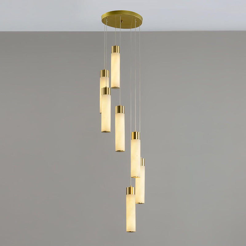 Freyza - Elegant Alabaster Chandelier Light with Integrated LED | Modern Design for Dining Room Ambiance