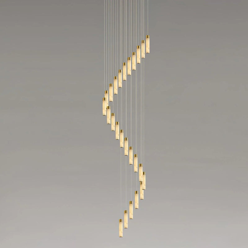 Freyza - Elegant Alabaster Chandelier Light with Integrated LED | Modern Design for Dining Room Ambiance