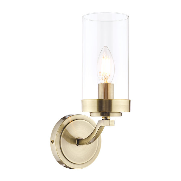 Elegant Antique Brass Wall Light with Geometric Glass Panels for Art Deco Style 2