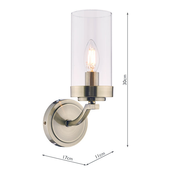 Elegant Antique Brass Wall Light with Geometric Glass Panels for Art Deco Style 5
