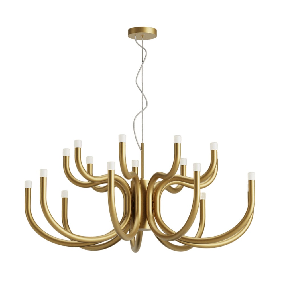Freyza - Elegant Brass Chandelier Light with Integrated LED & Customizable Design for Sophisticated Indoor Spaces