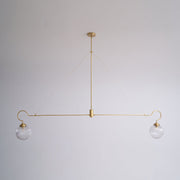 Freyza - Elegant Brass Glass Chandelier Light with Dimmable Features | Modern Design for Dining Room Ambiance