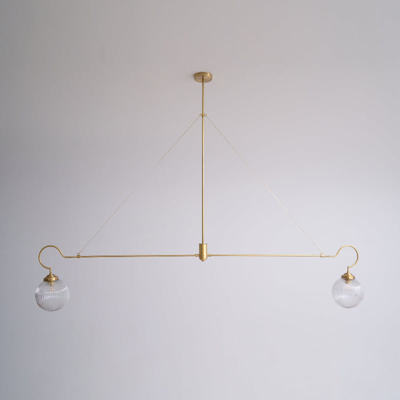 Freyza - Elegant Brass Glass Chandelier Light with Dimmable Features | Modern Design for Dining Room Ambiance