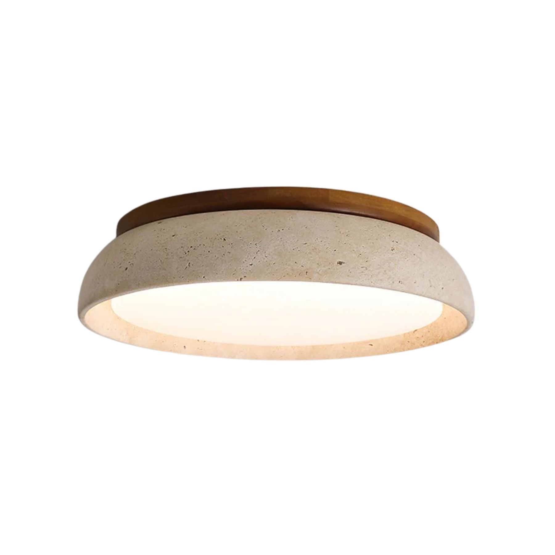 Elegant Ceiling Light Fixture | Modern Travertine Flush Mount with Integrated LED | Warm Ambiance for Any Room 1